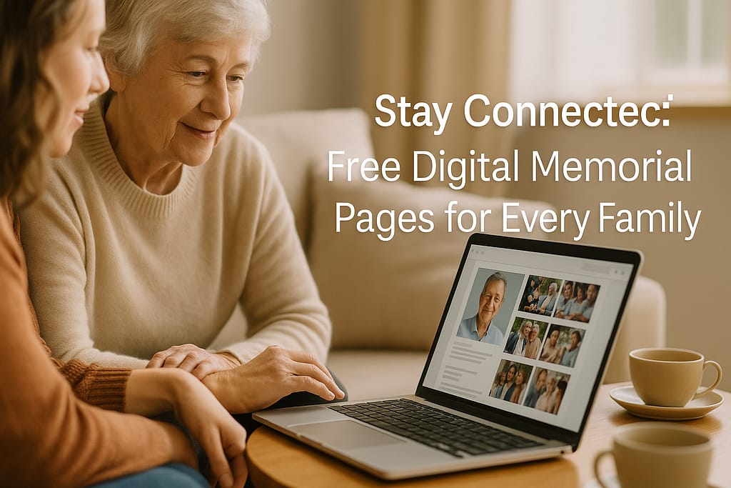 EverLoved online memorial pages allow families to share photos, stories, and condolences digitally