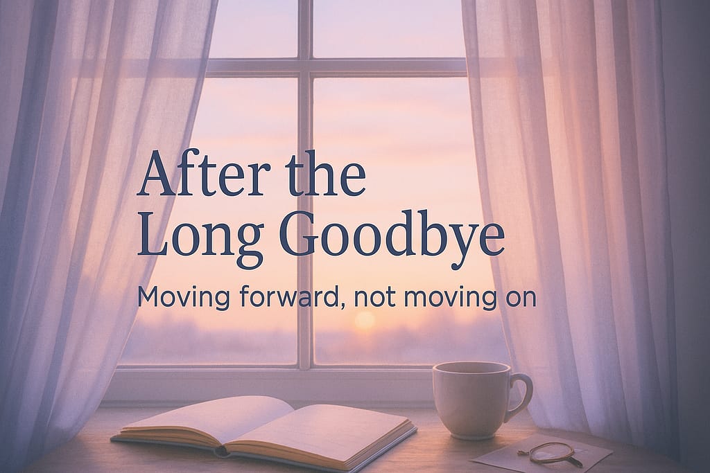 Sunrise through window representing hope and moving forward after anticipatory grief