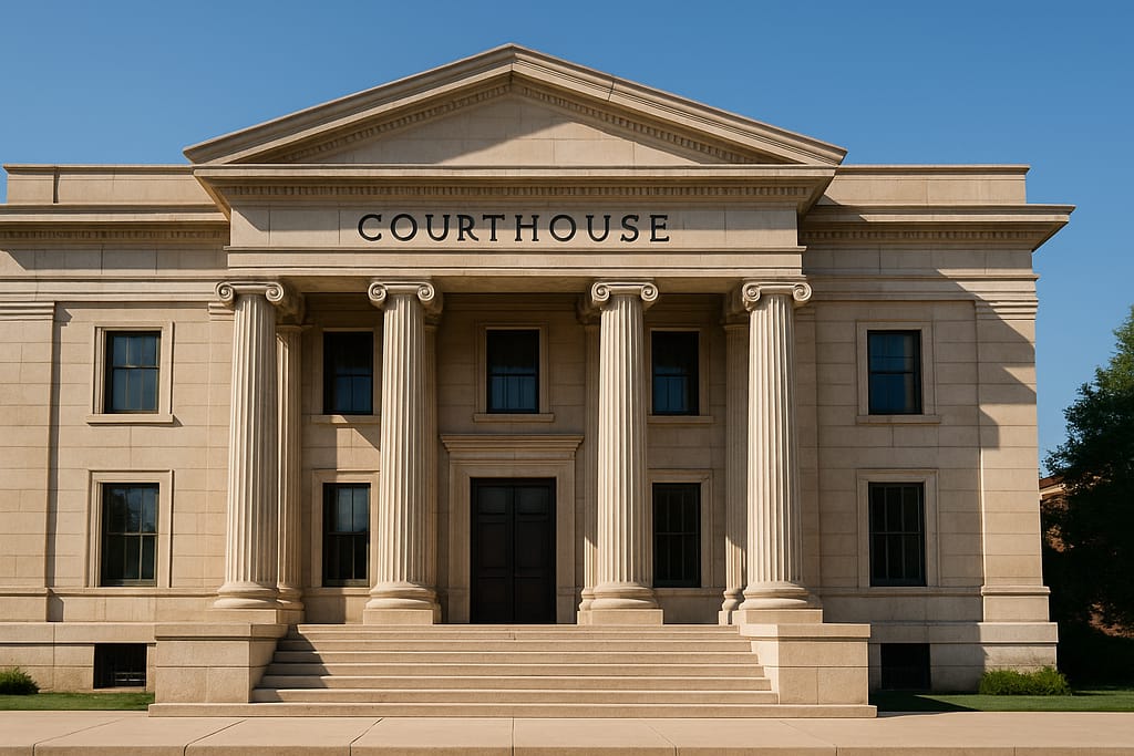 Traditional courthouse building exterior representing where executors receive legal authority through probate court