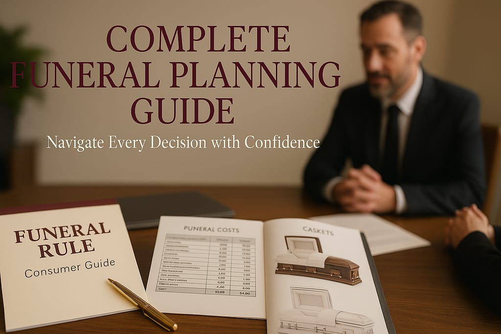 Funeral planning resources including FTC Funeral Rule guide, cost comparison documents, and service options for informed funeral decisions