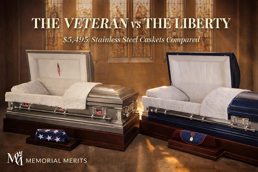 The Veteran vs Liberty Stainless Steel Casket Review 2026 | Memorial Merits