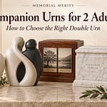 Companion urns for 2 adults in ceramic, wood, marble and metal styles