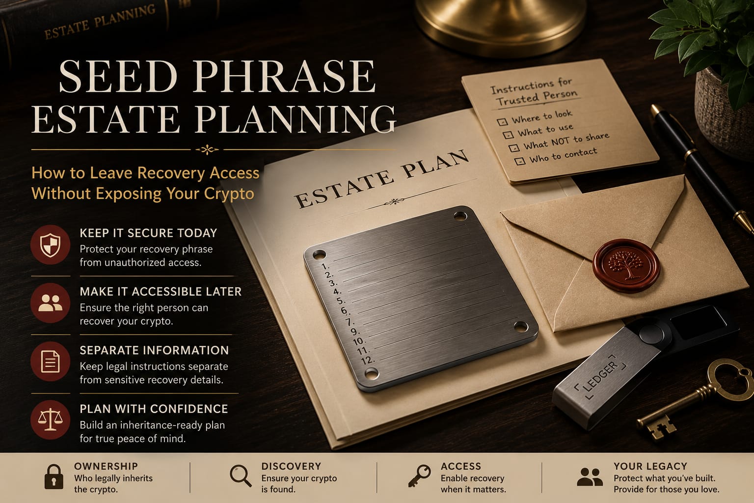 Seed Phrase Estate Planning: How to Leave Recovery Access Without Exposing Your Crypto