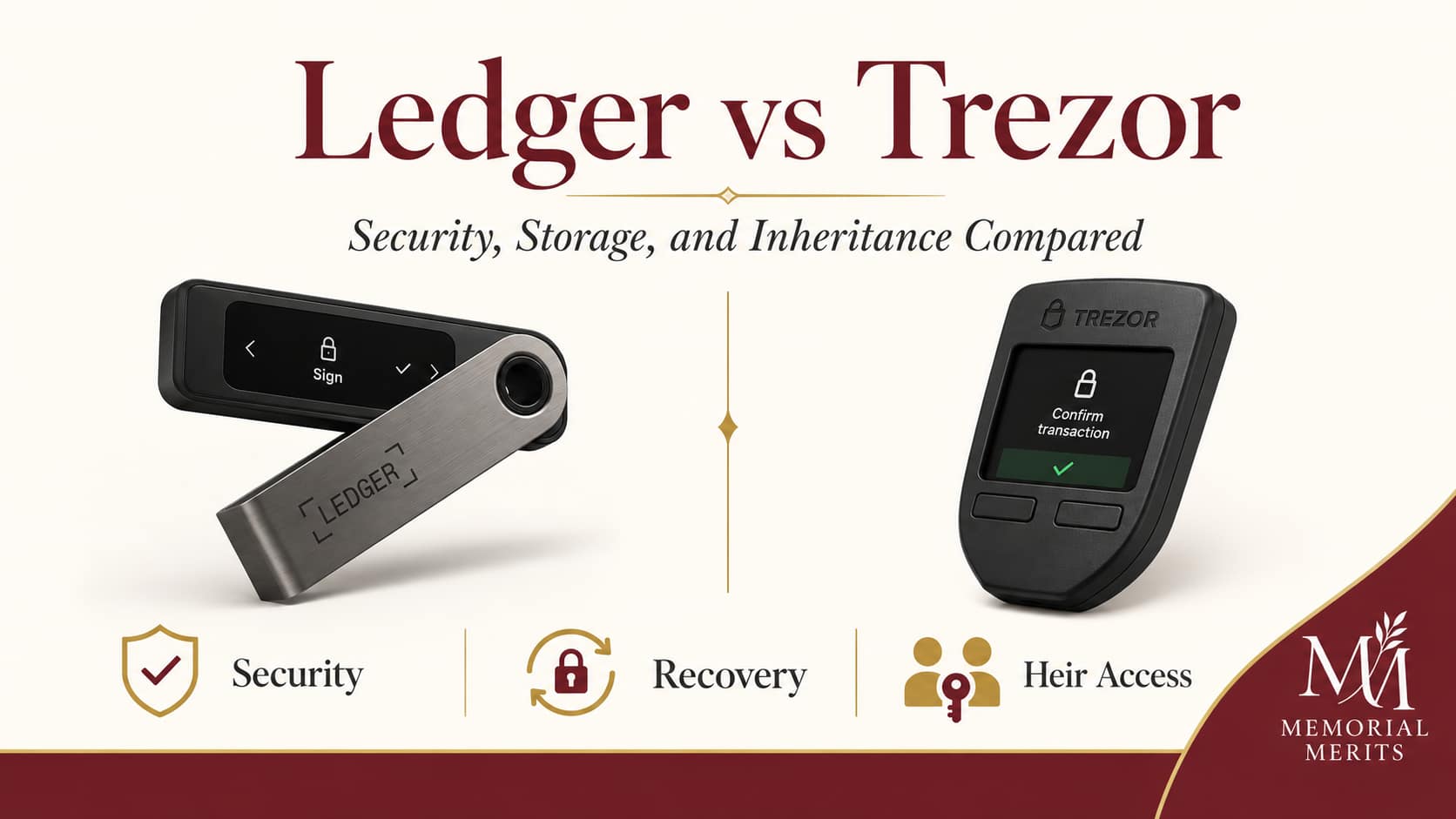 Ledger vs Trezor 2026: Which Is Better for Long-Term Storage and Inheritance?