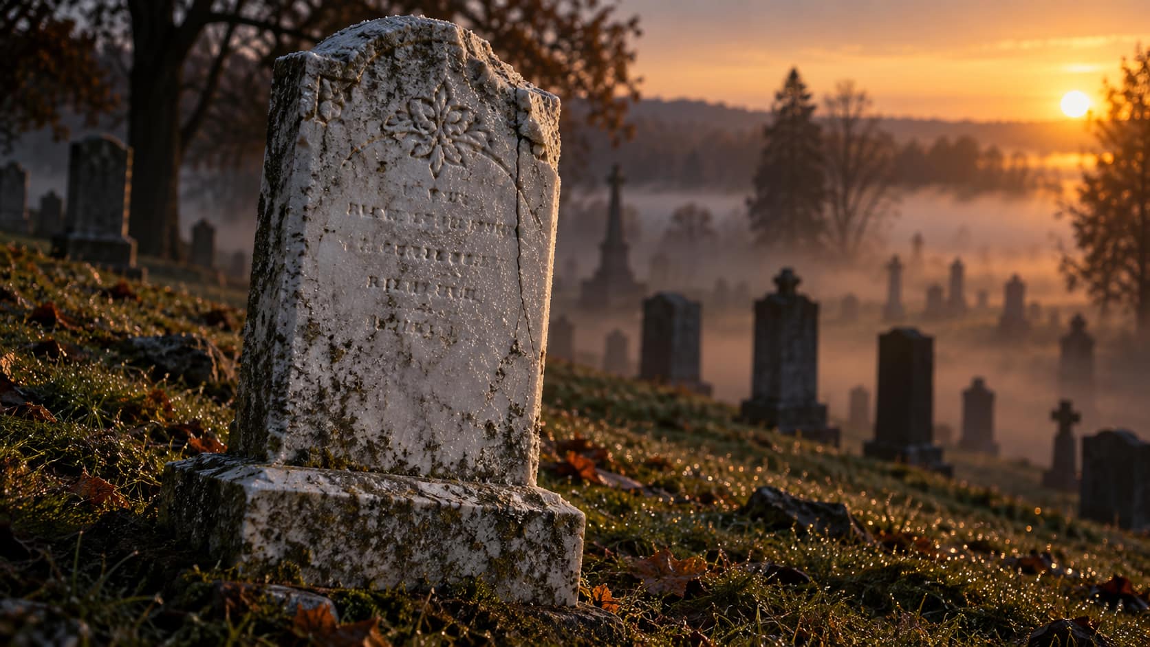 Marble Headstone Surface Check Before Cleaning Old marble headstone with a sugaring, flaking surface and a hairline crack, the condition check that means you should not clean a headstone yourself