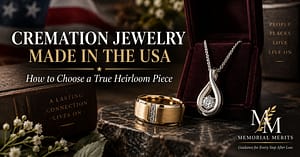 USA-made heirloom cremation jewelry in gold and platinum