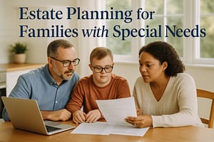 Estate Planning for Families with Special Needs: The Complete Protection Guide Family with special needs child reviewing estate planning documents together at home