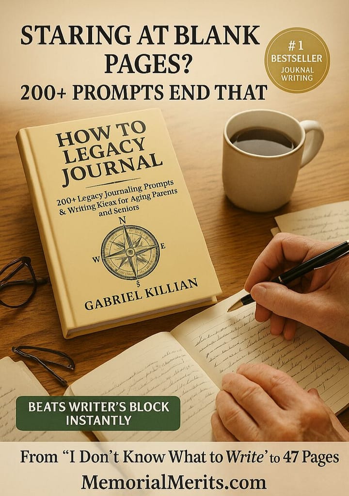 How to Legacy Journal book with hand writing prompts to overcome writer's block for seniors