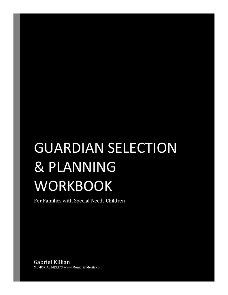 First page preview of the Guardian Selection Planning Worksheet from Memorial Merits for evaluating and selecting guardians for dependents